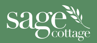 Sage Cottage logo in white and green